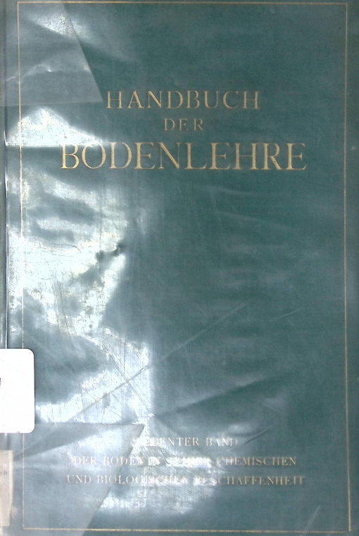 Cover HANDBUCH DER BODENLEHRE VII