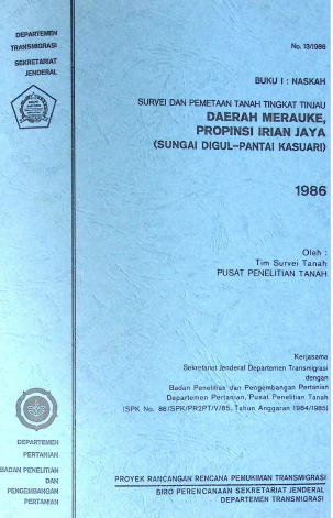 Cover SURVEI DAN PTTT DAERAH MARAUKE IRIAN JAYA, SUNGAI DIGUL, PANTAI KASURI