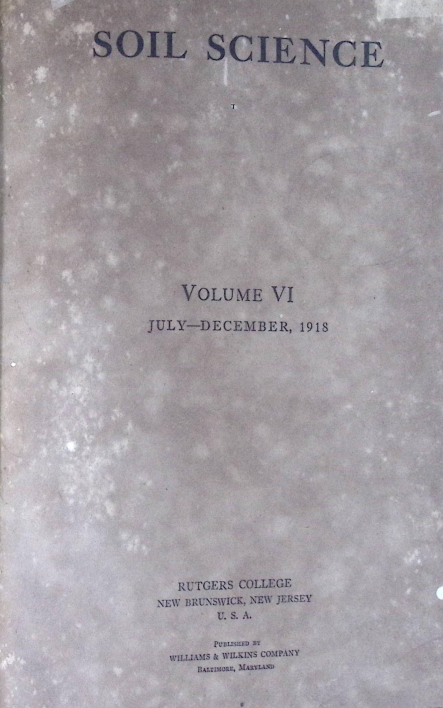 Cover SOIL SCIENCE VI 1918
