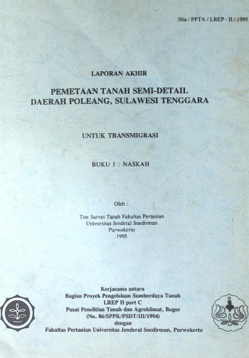 Cover PEMETAAN TANAH SEMI - DETAIL DAERAH POLEANG SULAWESI TENGGARA UNTUK TRANSMIGRASI BUKU 1. NASKAH