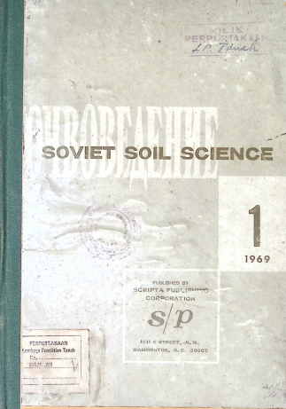 Cover SOVIET SOIL SIENCE 1-1969
