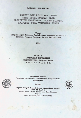 Cover LAPORAN PERSIAPAN SURVEI DAN PTS DAERAH ELAR KAB. MANGGARAI, P. FLORES, PROV NTT