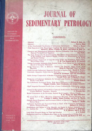 Cover JOURNAL OF SEDIMENTARY PETROLOGY 2