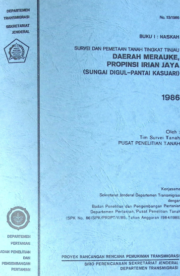 Cover SURVEI DAN PTTT DAERAH MERAUKE IRIAN JAYA, SUNGAI DIGUL, PANTAI KASUARI