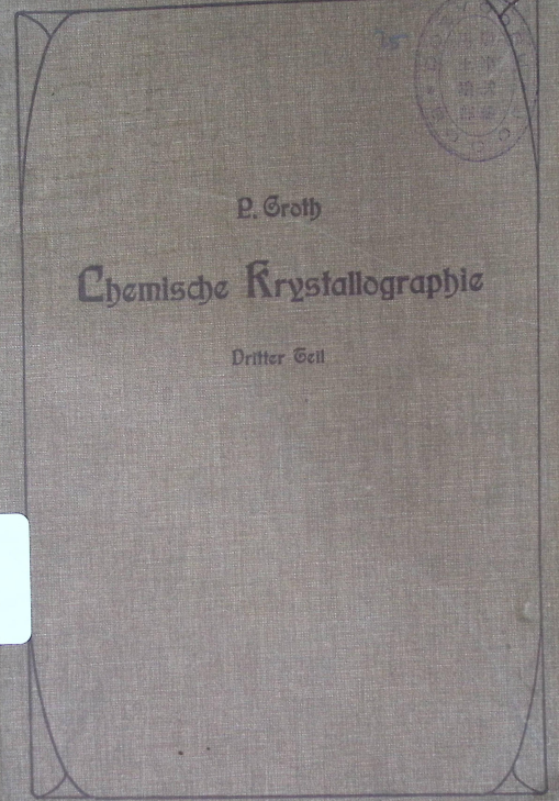 Cover CHEMISCHE KRYSTALLOGRAPBLE