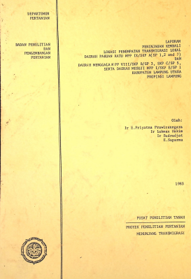 Cover SURVEI DAN PEMETAAN TANAH TINJAU UNTUK MENUNJANG PEMBANGUNAN KAWASAN ANDALAN PENGEMBANGAN EDKONOMI TERPADU