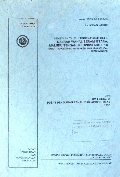 Cover PTT SEMI DETAIL DAERAH WAHAI, SERAM UTARA MALUKU TENGAH, PROF. MALUKU