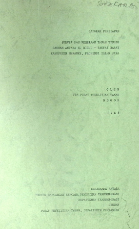Cover SURVEI DAN PTT DAERAH ANTARA S. DIGUL DAN PANTAI BARAT KAB. MARAUKE, IRIAN JAYA
