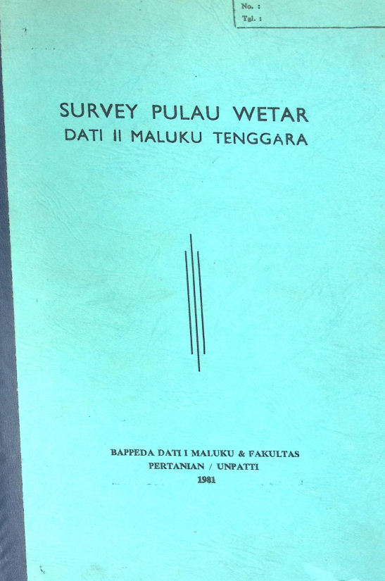 Cover SURVEI PULAU WATER DATI II MALUKU TENGGARA