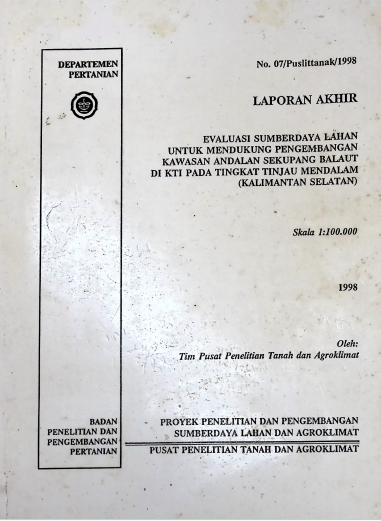 Cover LAPORAN AKHIR EVALUASI SUMBERDAYA LAHAN UNTUK MENDUKUNG PENGEMBANGAN KAWASAN ANDALAN SEKUPANG BALAUT DI KTI PDA TINGKAT TINJAU MENDALAM