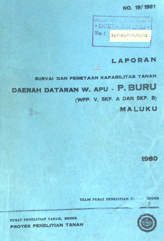 Cover Survei Dan Pemetaan Kapabilitas Tanah Daerah Dataran W. APU - P. BURU MALUKU