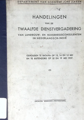 Cover HANDELINGEN  VAN DE TWAALFDE DIENSTVERGADERING