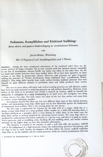 Cover ZEITSCHRIFT FUR GEOMORPHOLOGIE