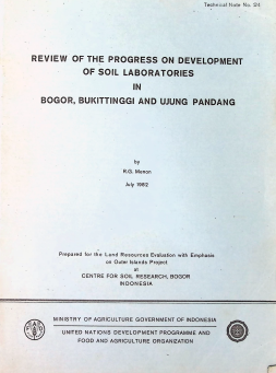 Cover REVIEW OF THE PROGRESS ON DEVELOPMENT OF SOIL LABORATORIES IN BOGOR, BUKITTINGGI AND UJUNG PANDANG