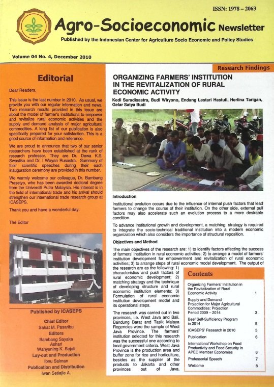 Cover Agro-Socioeconomic Newsletter(A)
