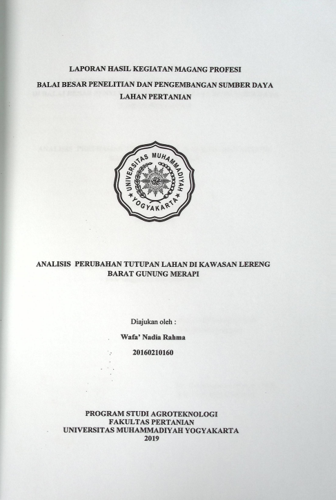Cover LAPORAN HASIL KEGIATAN MAGANG PROFESI BBSDLP