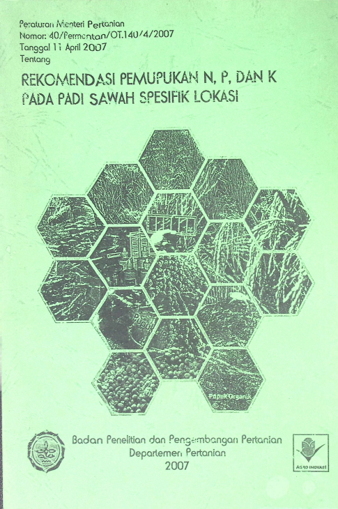Cover REKOMENDASI PEMUPUKAN N,P, DAN K PADA PADI SAWAH SPESIFIK LOKASI