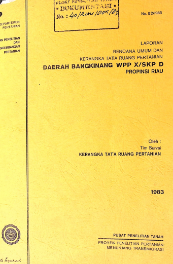 Cover LAPORAN RENCANA UMUM DAN KERANGKA TATA RUANG PERTANIAN DAERAH BANGKINANG