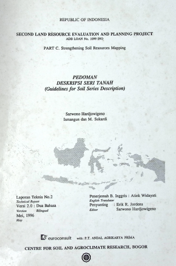 Cover PEDOMAN DESKRIPSI SERI TANAH 1996