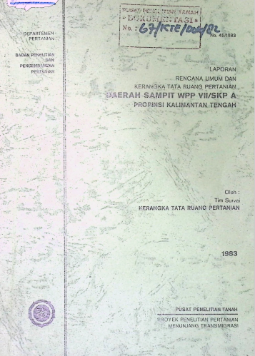 Cover LAPORAN RENCANA UMUM DAN KERANGKA TATA RUANG PERTANIAN