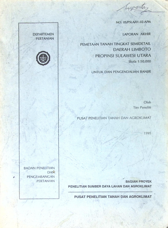 Cover LAPORAN AKHIR PEMETAAN TANAH TINGKAT SEMIDETAIL DAERAH LIMBOTO