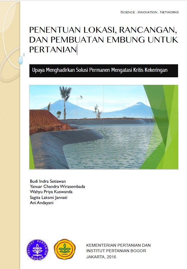 Cover PENENTUAN LOKASI, RANCANGAN, DAN PEMBUATAN EMBUNG UNTUK PERTANIAN