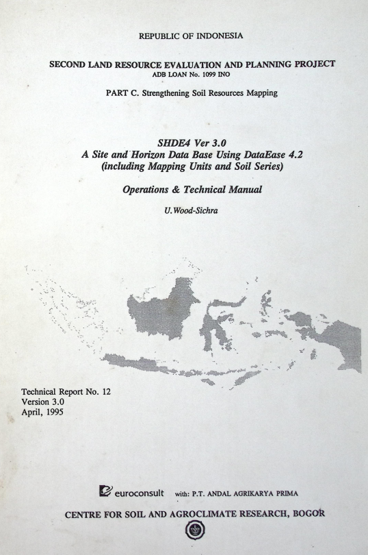 Cover A SITE AND HORIZON DATA BASE USING DATA EASE 4.2 (PART 1)