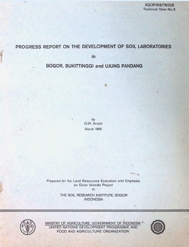 Cover DETAILED SOIL SURVEY SUKAMENANTI SEED GARDEN PASAMAN WEST SUMATRA