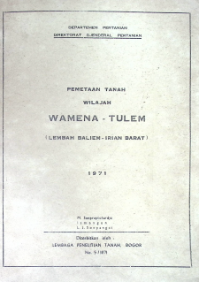 Cover PEMETAAN TANAH WILAYAH WAMENA-TULEM IRIAN BARAT
