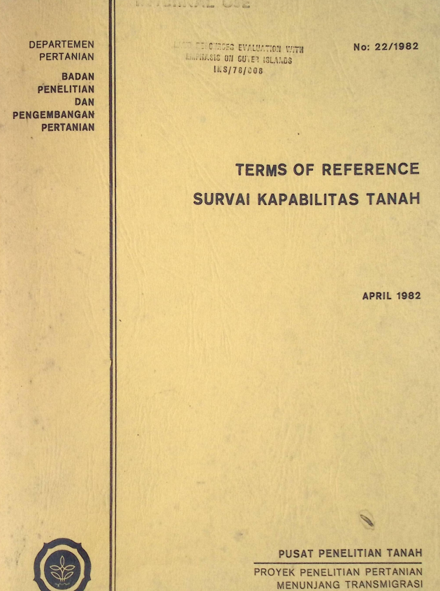 Cover (P3MT) TERMS OF REFERENCE SURVAI KAPABILITAS TANAH
