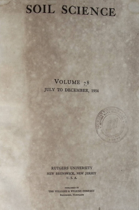 Cover SOIL SCIENCE 78
