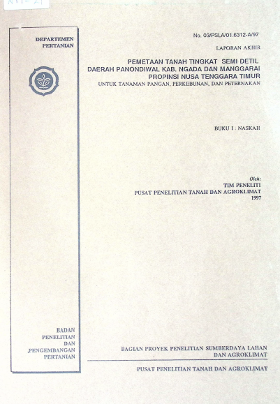 Cover PEMETAAN TANAH DAERAH PANONDIAWAL NTT