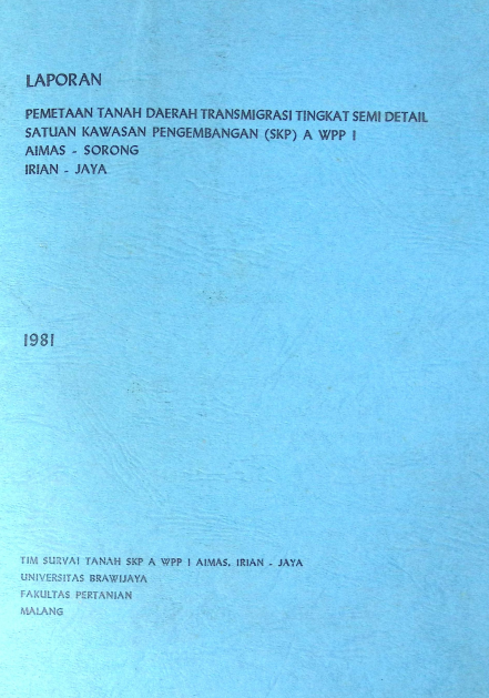 Cover PEMETAAN TANAH DAERAH TRANSMIGRASI TSDS KAWASAN PENGEMBANGAN IRIAN JAYA