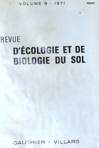 Cover REVUE DECOLOGIE ET DE BIOLOGIE DU SO