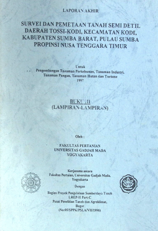 Cover SURVEI DAN PEMETAAN SUMBER DAYA TANAH DAERAH PAGUYAMAN SULAWESI UTARA BUKU III. LAMPIRAN SERI TANAH