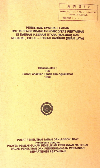 Cover PENELITIAN EVALUASI LAHAN UPKP DI DAERAH P. SERAM UTARA