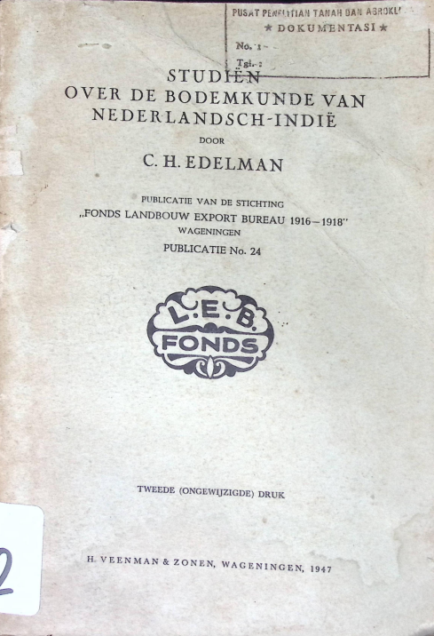 Cover STUDIEN OVER DE BODEMKUNDE VAN NEDELANDSCH - INDIE