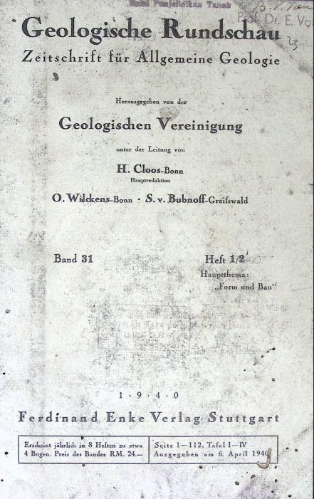 Cover GEOLOGISCHE RUNDSCHAU