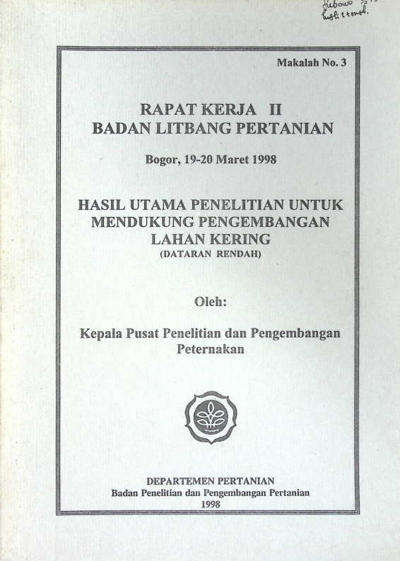 Cover RAPAT KERJA II BADAN LITBANG PERTANIAN