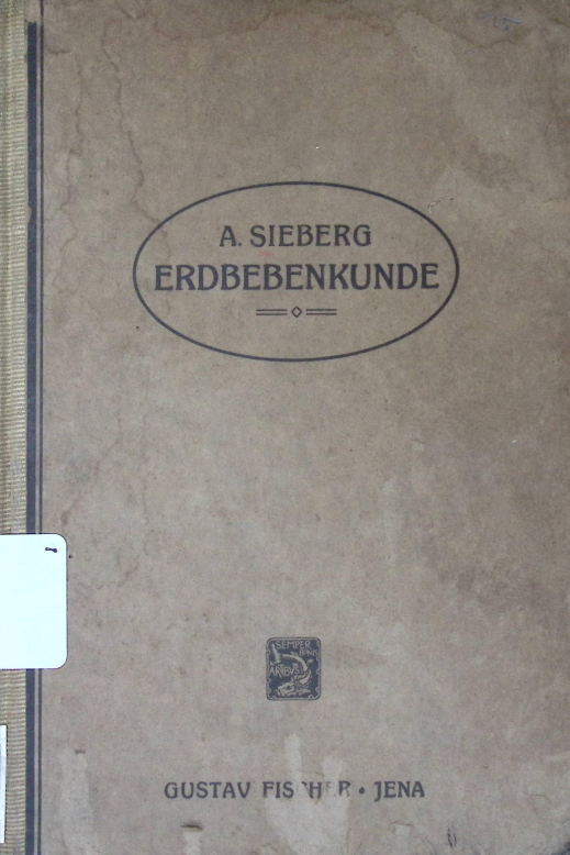 Cover A. SIEBERG ERDBEBENKUNDE