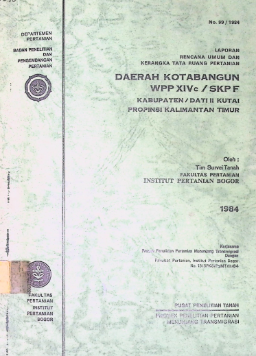 Cover LAPORAN RENCANA UMUM DAN KERANGKA TAT RUANG PERTANIAN