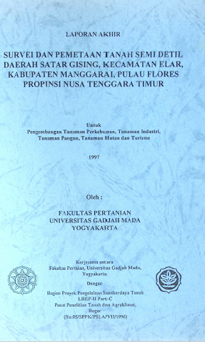 Cover SURVEI DAN PTTS DAERAH SATAR GISING, KEC. ELAR, KAB. MANGGAARAI, PULAU FLORES NTT