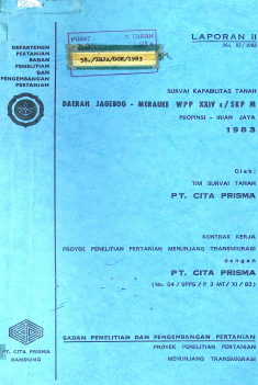 Cover SURVEI KT DAERAH JAGEBOG, MERAUKE IRIAN JAYA OLEH TIM SURVEI TANAH PT. CITA PRISMA