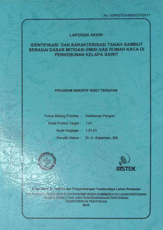 Cover LAPORAN AKHIR IDENTIFIKASI DAN KARAKTERISTIK TANAH GAMBUT