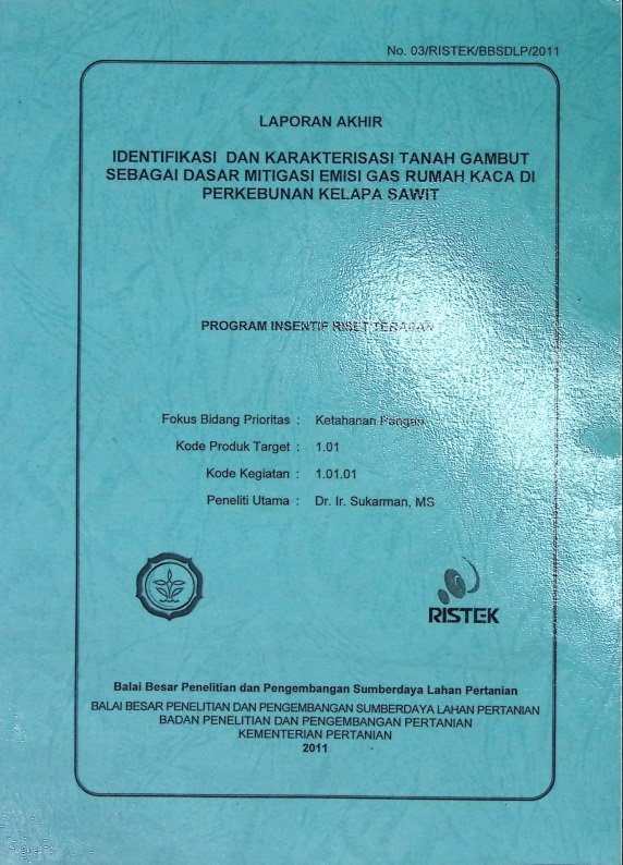 Cover IDENTIFIKASI DAN KARKTERISTIK  TANAG GAMBUT