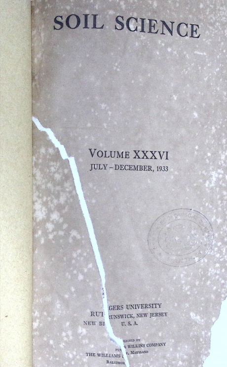 Cover SOIL SCIENCE XXXV1 1933